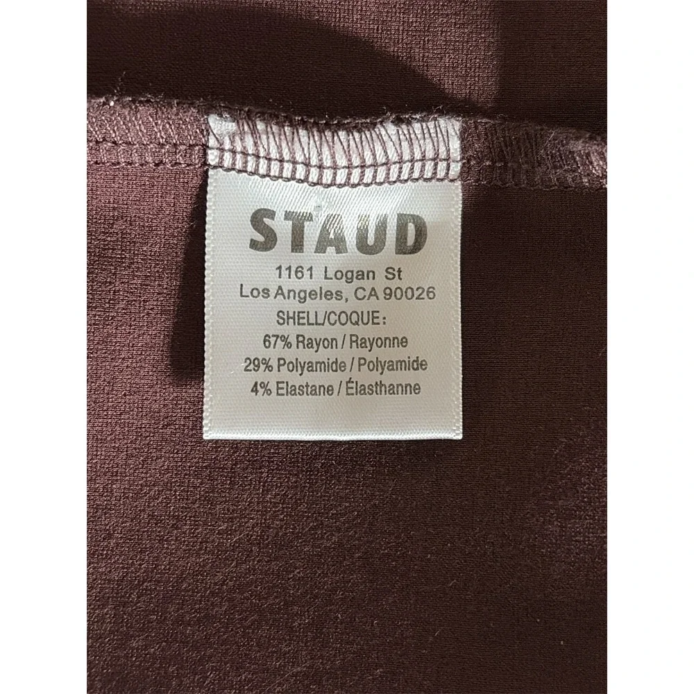 STAUD Delphine Mahogany Brown Cutout Medallion Long Sleeve Maxi Dress Size 2